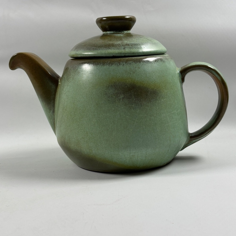 Vintage Frankoma Plainsman Teapot with Lid Prairie Green 4 Cup Flaws